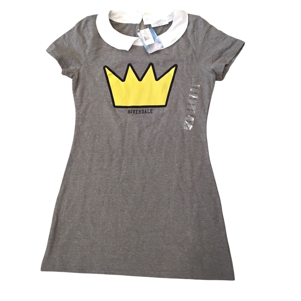 Riverdale‎ Jughead Jones Crown Peter Pan Collar A-Line Dress Gray M/L-New